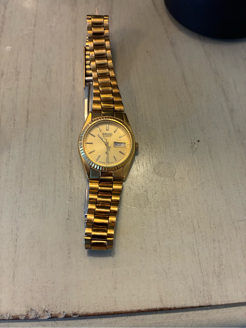 Seiko Gold Tone Men's Day-Date Bracelet Watch